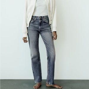 TRF STRAIGHT LEG JEANS WITH A HIGH WAIST - Zara. Never worn.